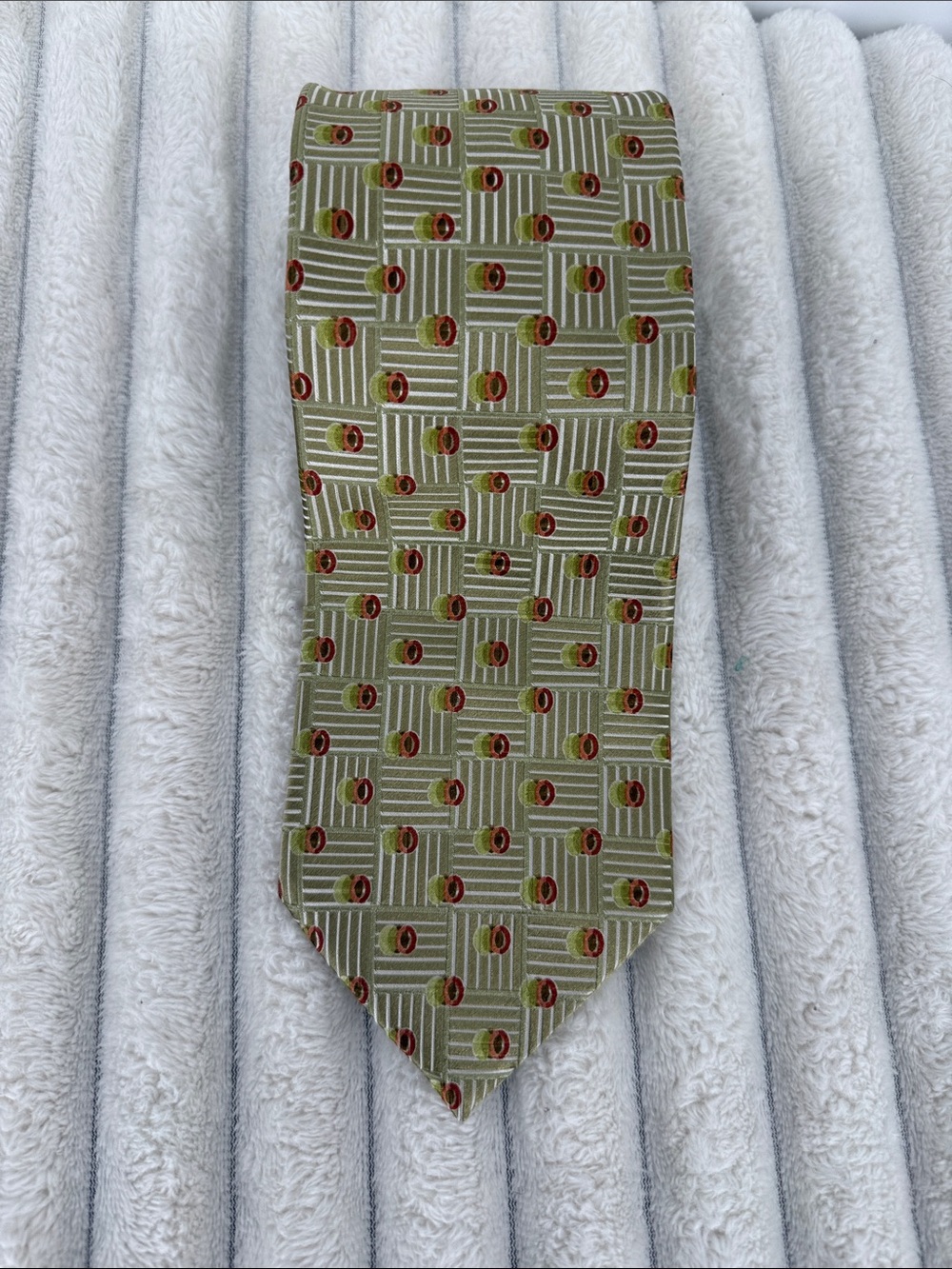 Earlenegildo Zegna  Olive Patterned Men's Silk Tie